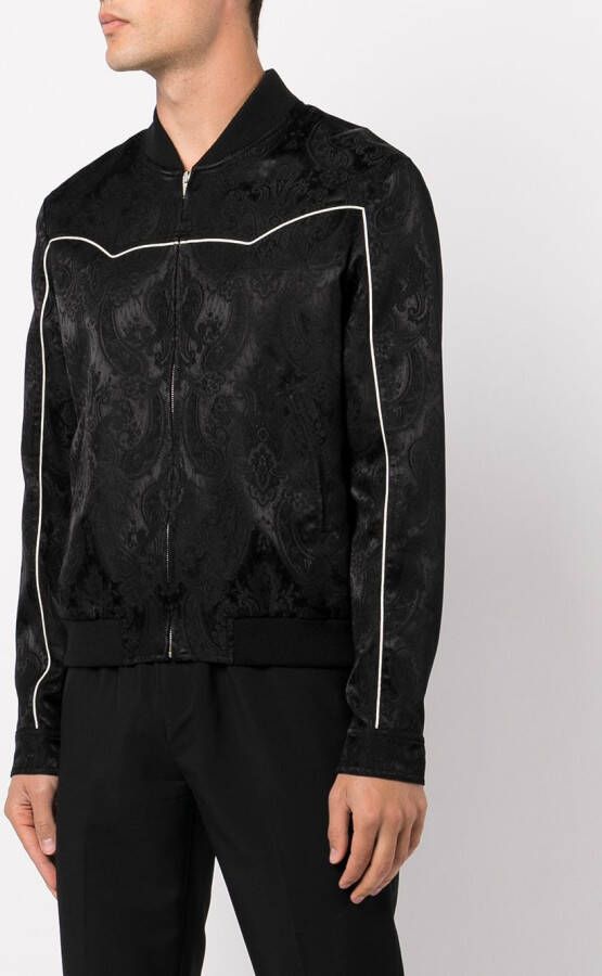 Saint Laurent Bomberjack met paisley-print Zwart