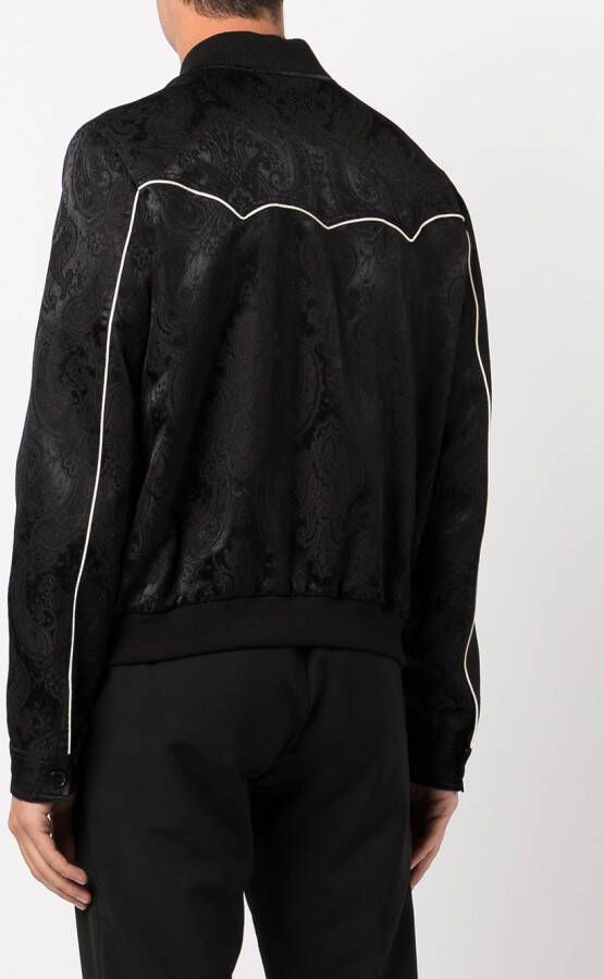 Saint Laurent Bomberjack met paisley-print Zwart