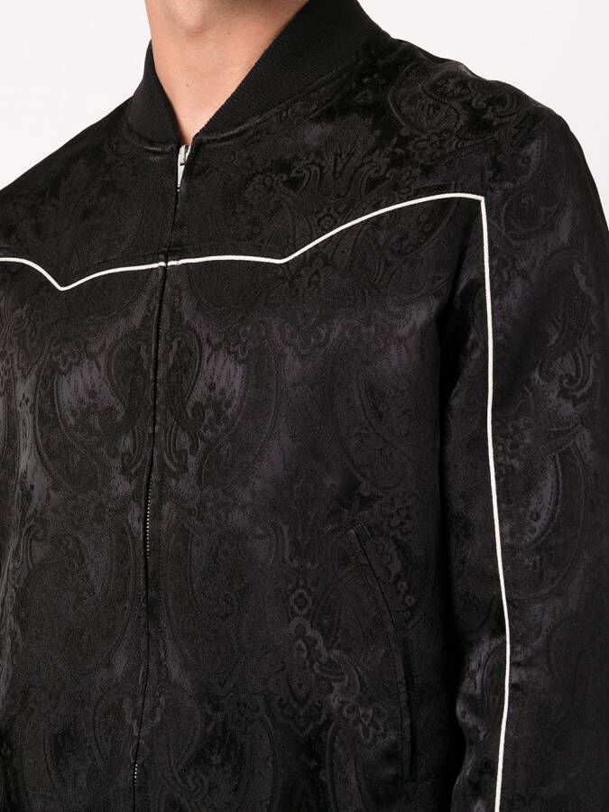 Saint Laurent Bomberjack met paisley-print Zwart