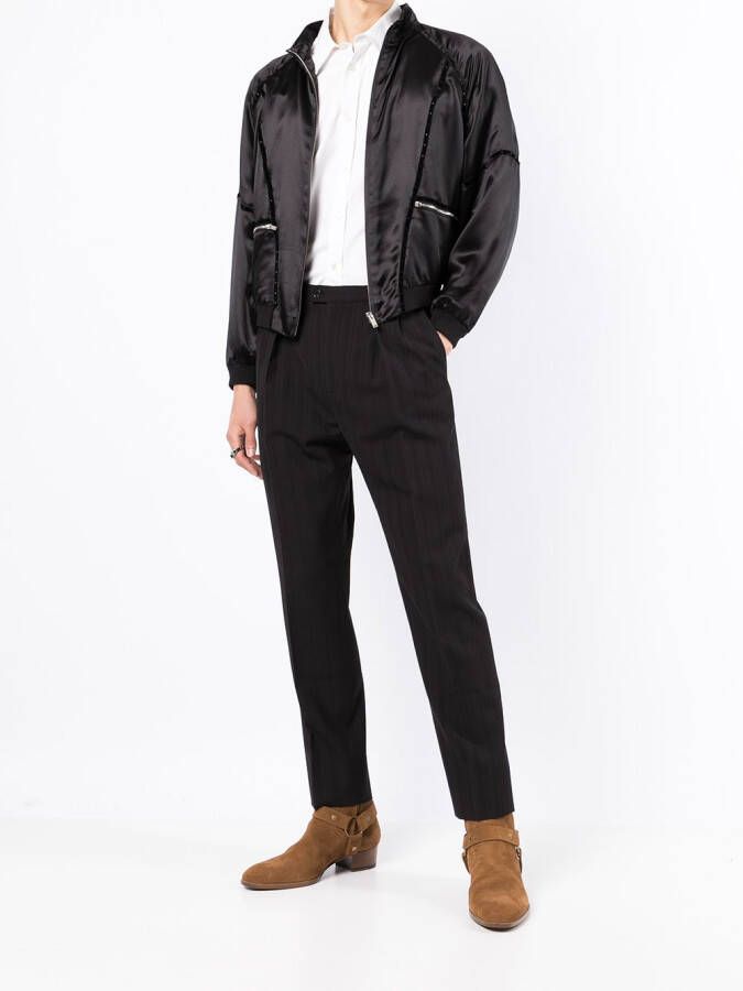 Saint Laurent Bomberjack met rits Zwart