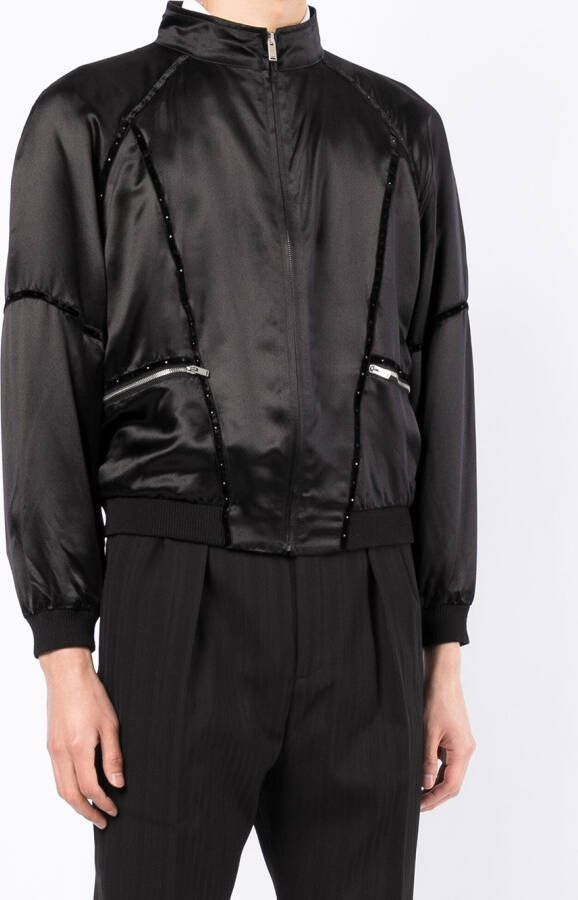 Saint Laurent Bomberjack met rits Zwart