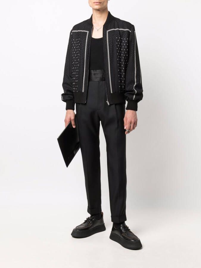 Saint Laurent Bomberjack met stippen Zwart