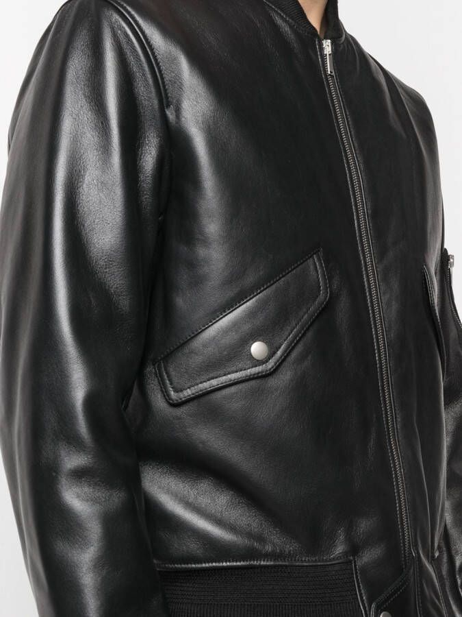 Saint Laurent Bomberjack van lamsleer Zwart