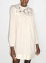 Saint Laurent Mini-jurk met kant en vlakken Beige - Thumbnail 2