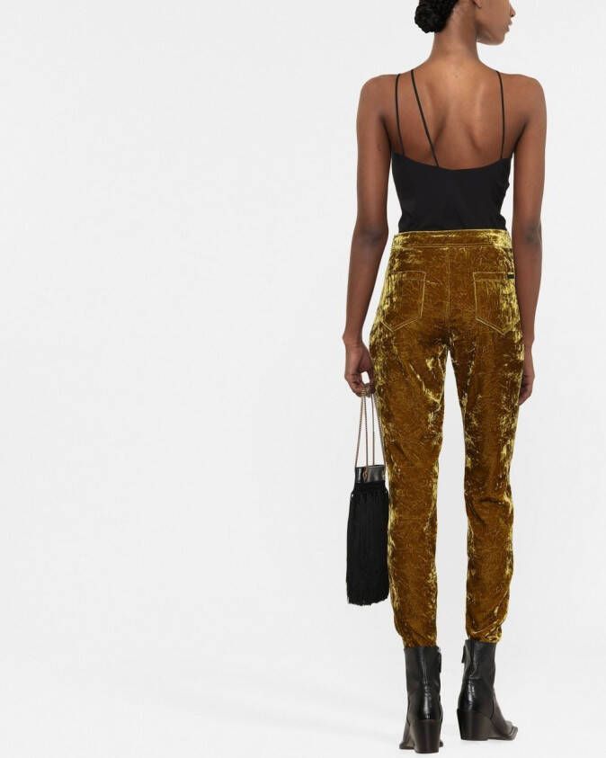 Saint Laurent Broek met fluwelen-effect Groen