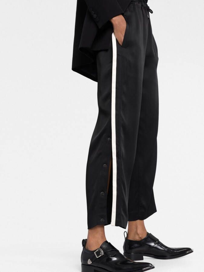 Saint Laurent Broek met geborduurd logo Zwart