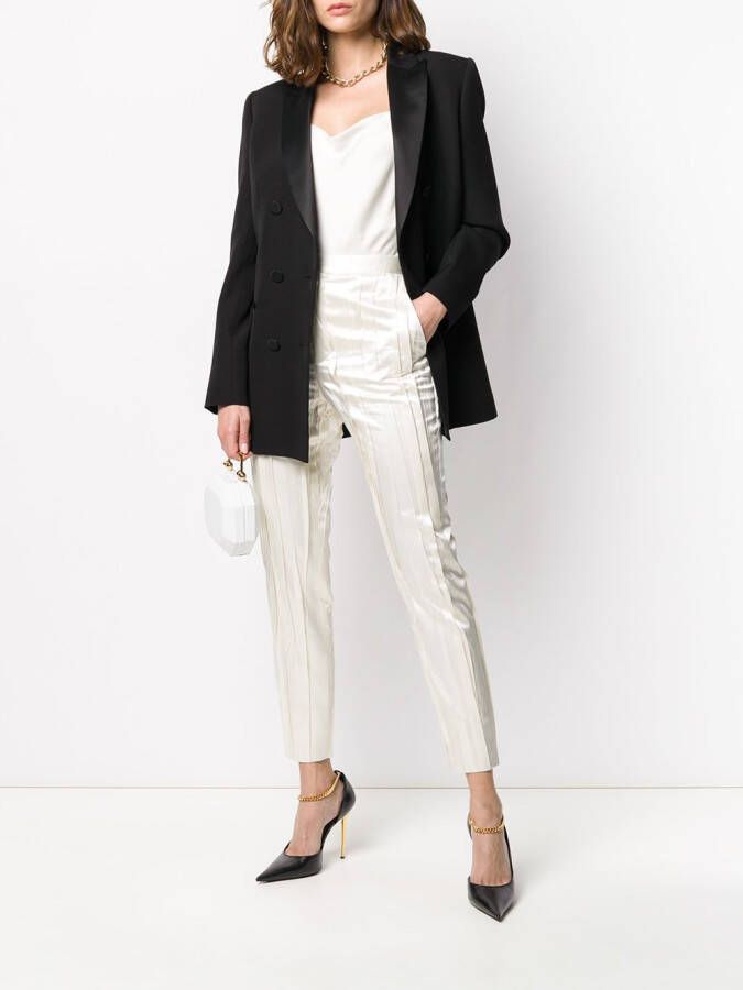 Saint Laurent Broek met kreukel-effect Wit