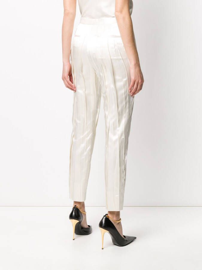 Saint Laurent Broek met kreukel-effect Wit