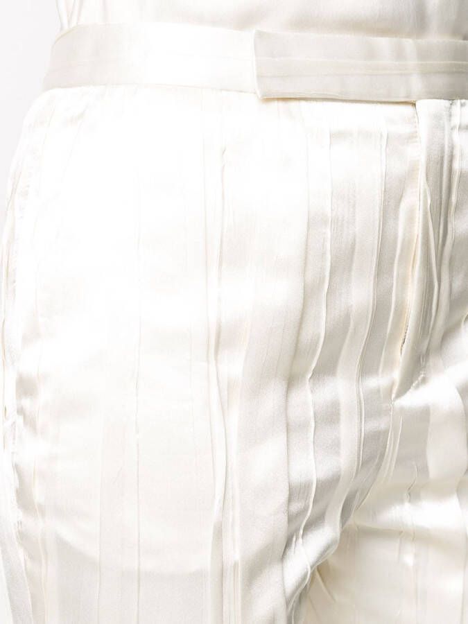 Saint Laurent Broek met kreukel-effect Wit