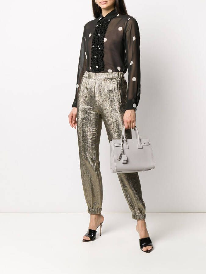Saint Laurent Broek met metallic-effect Goud