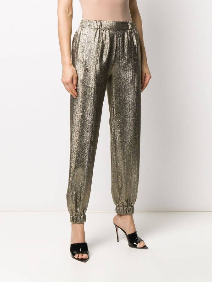 Saint Laurent Broek met metallic-effect Goud