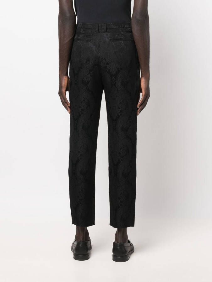 Saint Laurent Broek met paisley-print Zwart