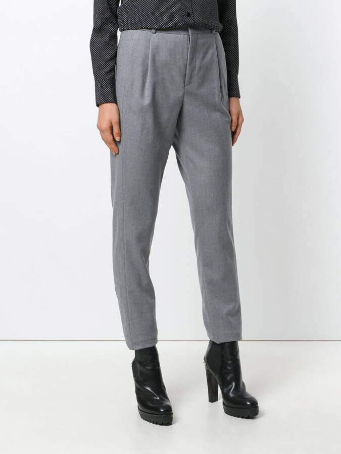 Saint Laurent broek met rechte pijpen Grijs