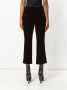 Saint Laurent Burgundy Mid rise flared velvet trousers Rood - Thumbnail 4