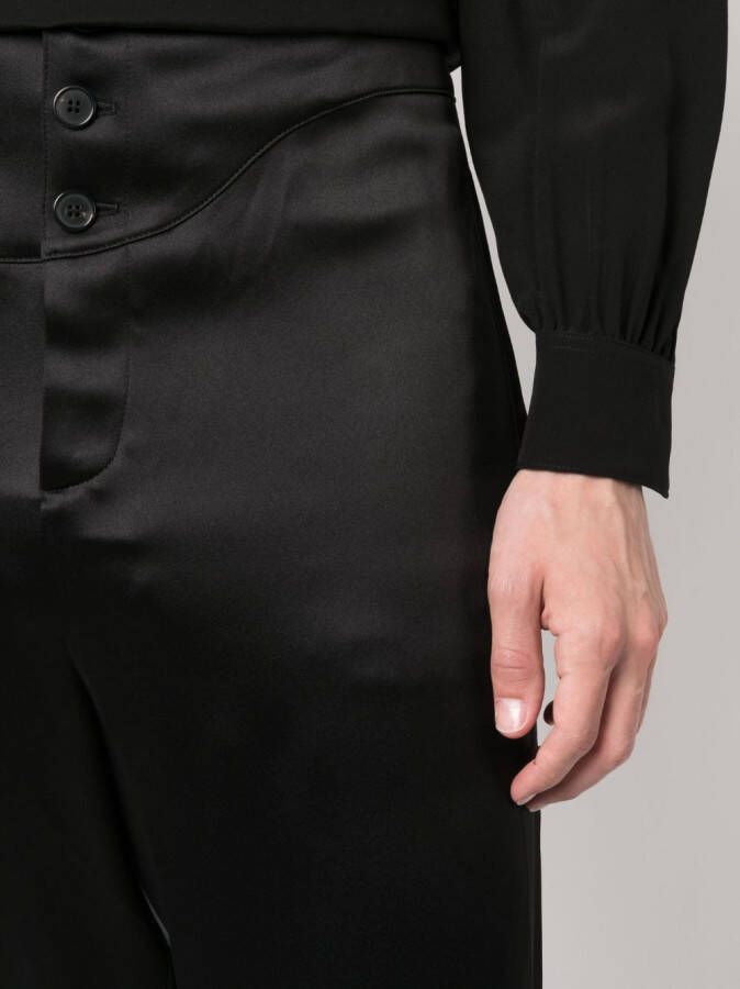 Saint Laurent Broek met knoopdetail Zwart