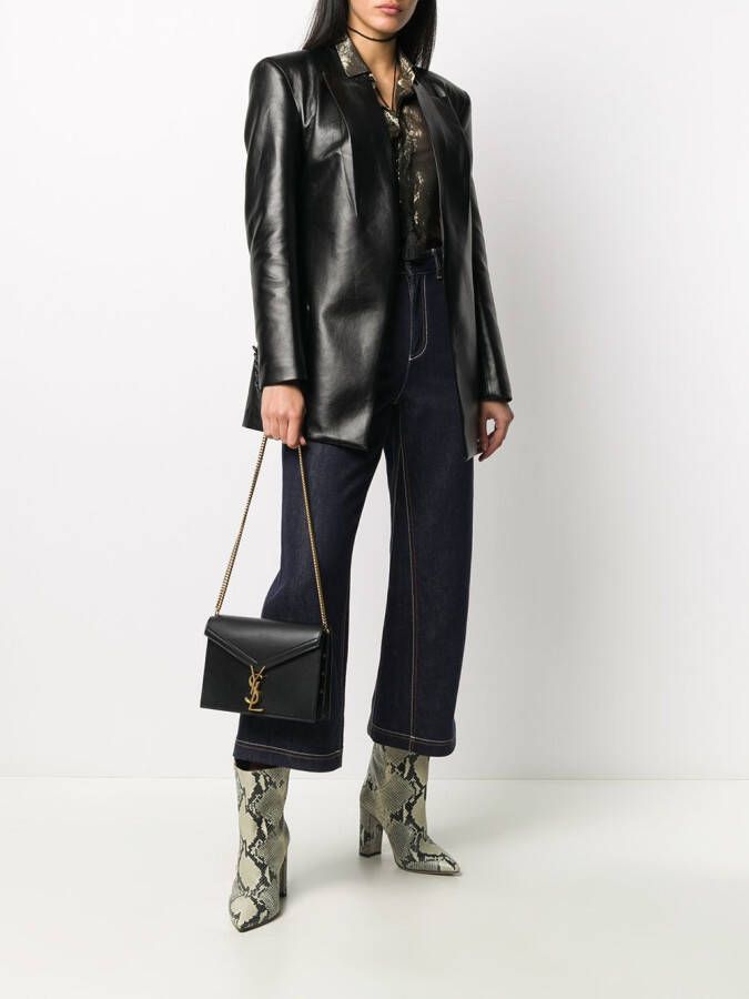 Saint Laurent Cassandra schoudertas met monogram Zwart