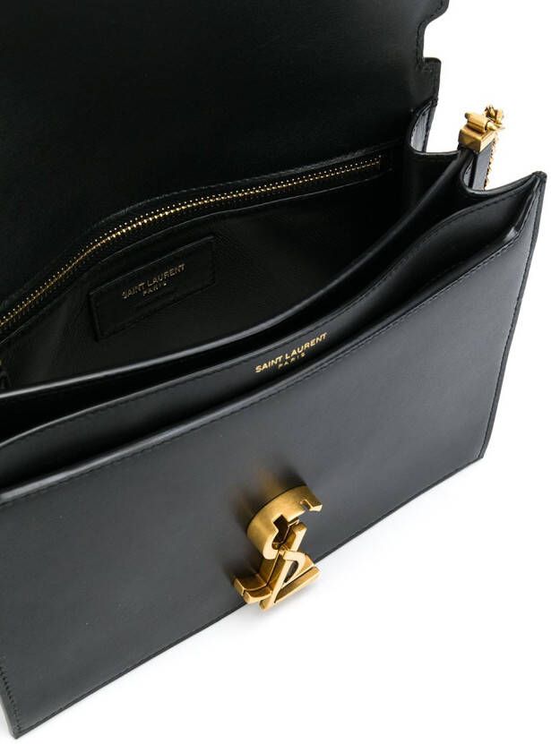 Saint Laurent Cassandra schoudertas met monogram Zwart