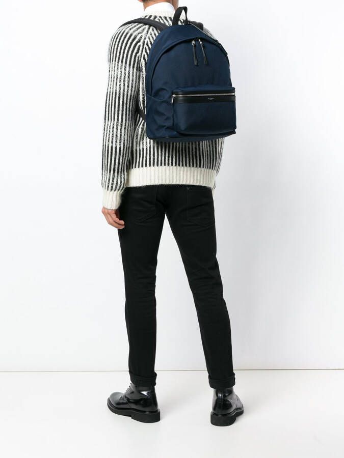 Saint Laurent classic zipped backpack Blauw