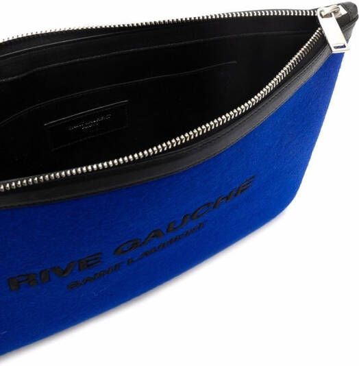 Saint Laurent Clutch met logo Blauw