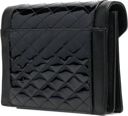 Saint Laurent Clutch met logoplakkaat Zwart