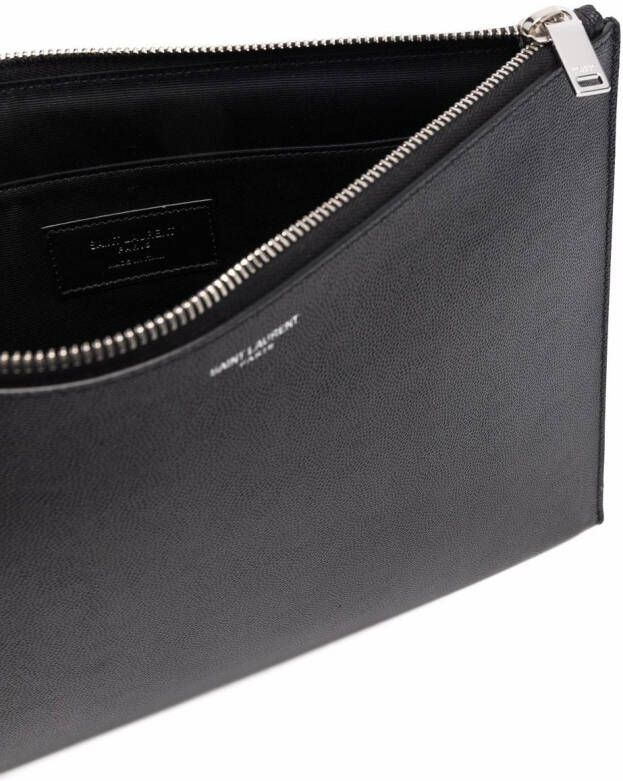 Saint Laurent Clutch met rits Zwart