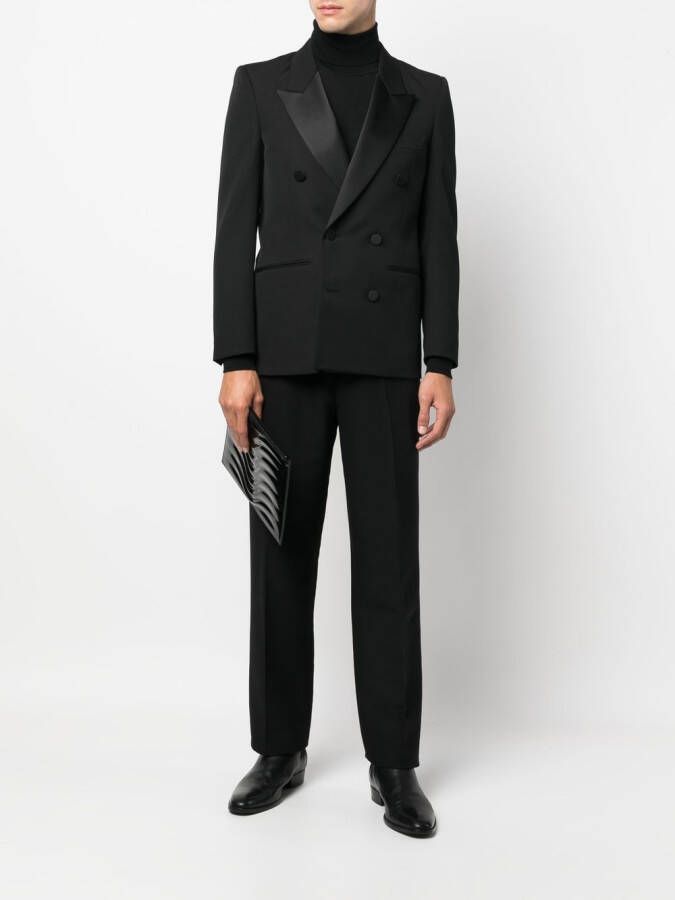 Saint Laurent Colbert met dubbele rij knopen Zwart