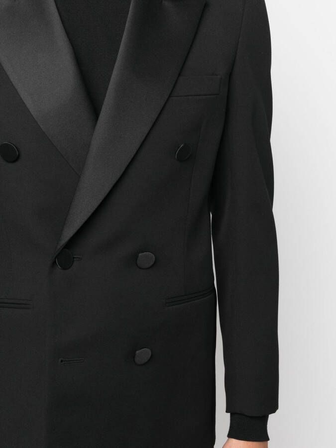 Saint Laurent Colbert met dubbele rij knopen Zwart