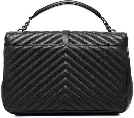 Saint Laurent College leren schoudertas Zwart
