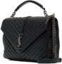 Saint Laurent College leren schoudertas Zwart - Thumbnail 4