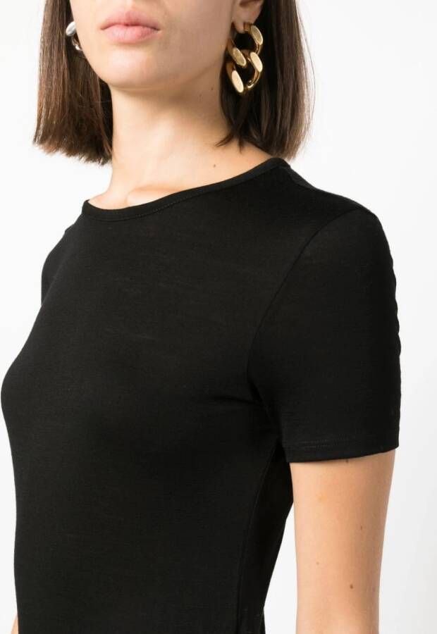Saint Laurent Maxi-jurk met ronde hals Zwart