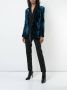 Saint Laurent crinkled velvet one-button blazer Blauw - Thumbnail 2