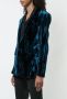 Saint Laurent crinkled velvet one-button blazer Blauw - Thumbnail 3