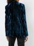 Saint Laurent crinkled velvet one-button blazer Blauw - Thumbnail 4