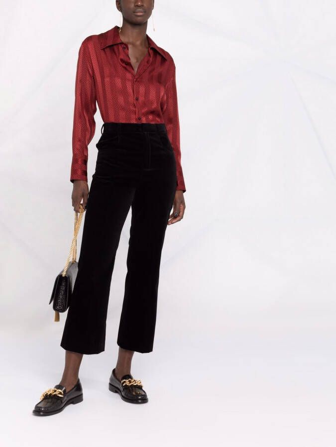 Saint Laurent Cropped broek Zwart