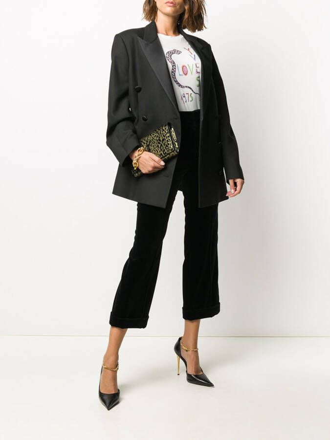 Saint Laurent Cropped broek Zwart