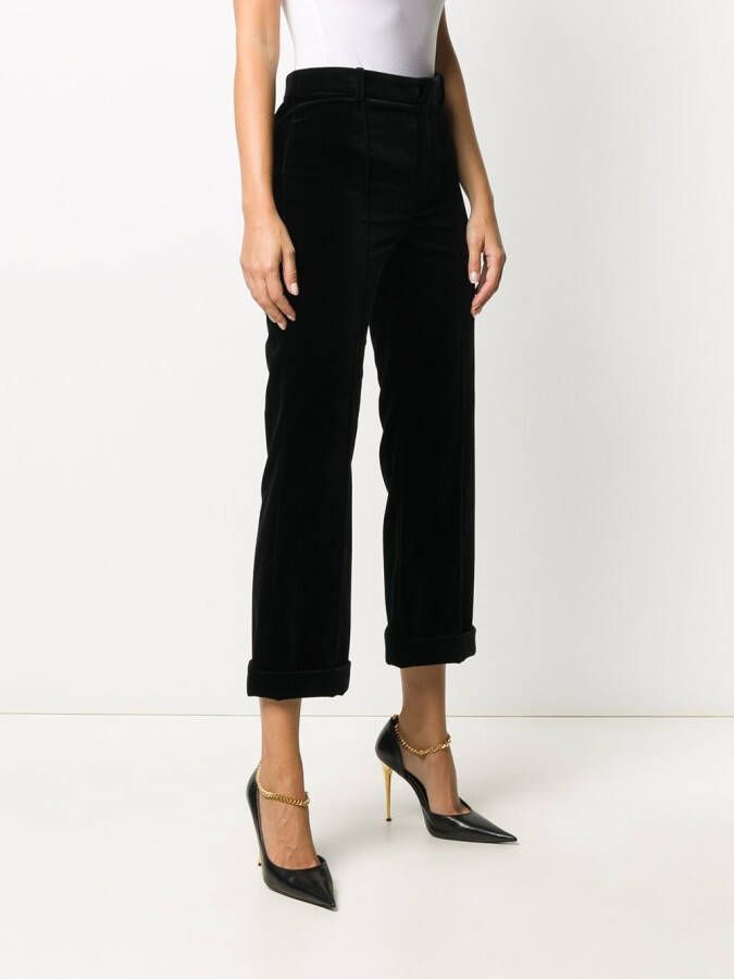 Saint Laurent Cropped broek Zwart