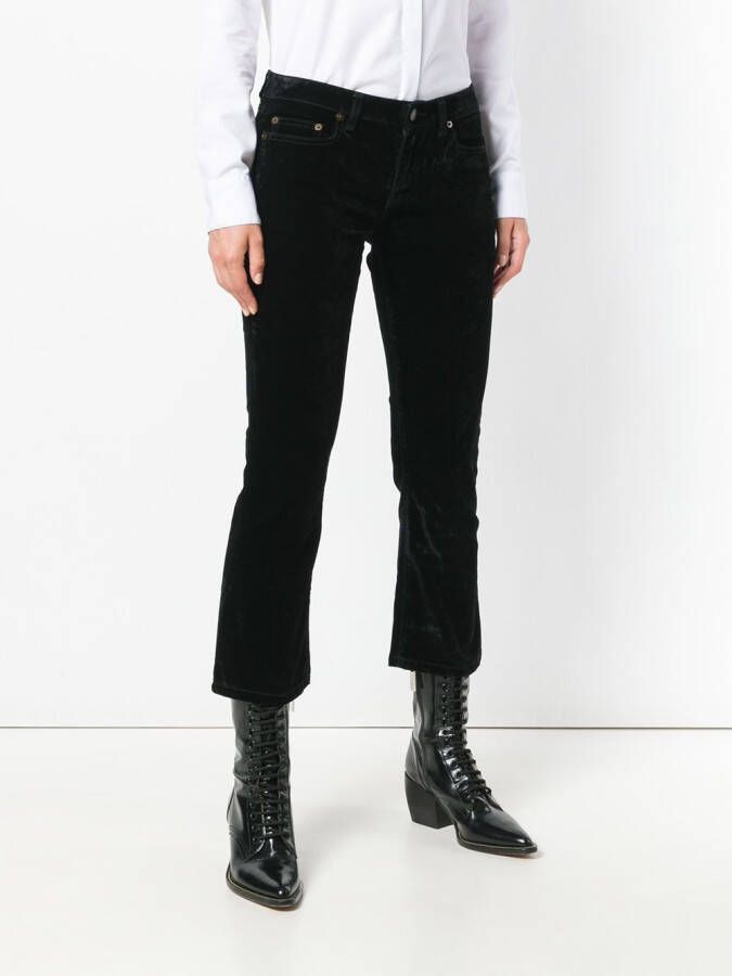 Saint Laurent cropped fitted jeans Zwart