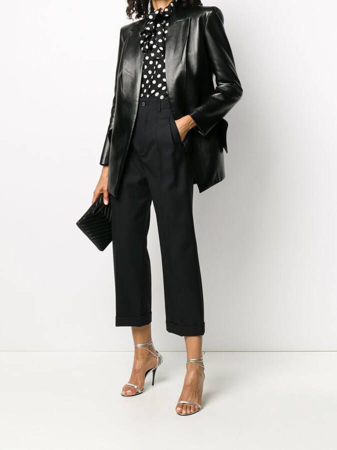Saint Laurent Cropped pantalon Zwart