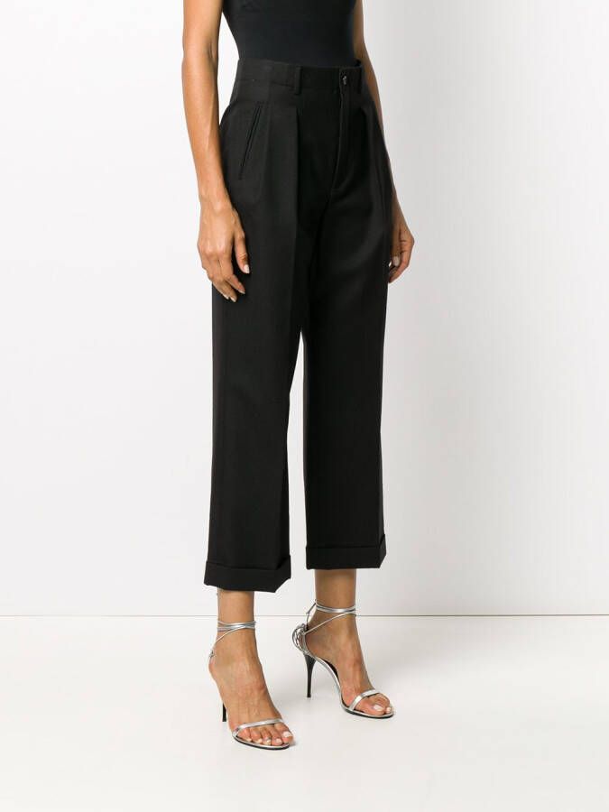 Saint Laurent Cropped pantalon Zwart