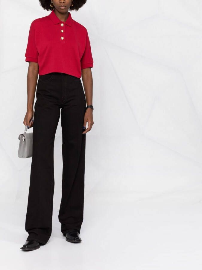 Saint Laurent Cropped polotop Rood