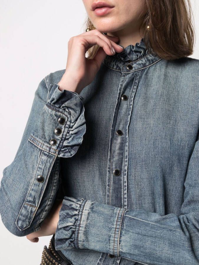 Saint Laurent Denim blouse Blauw