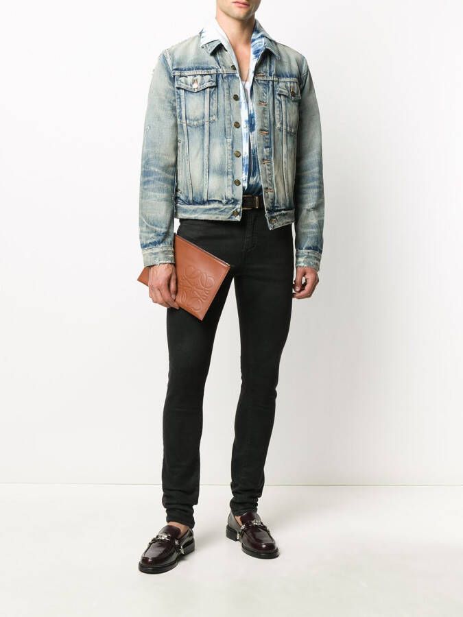 Saint Laurent Denim jack Blauw