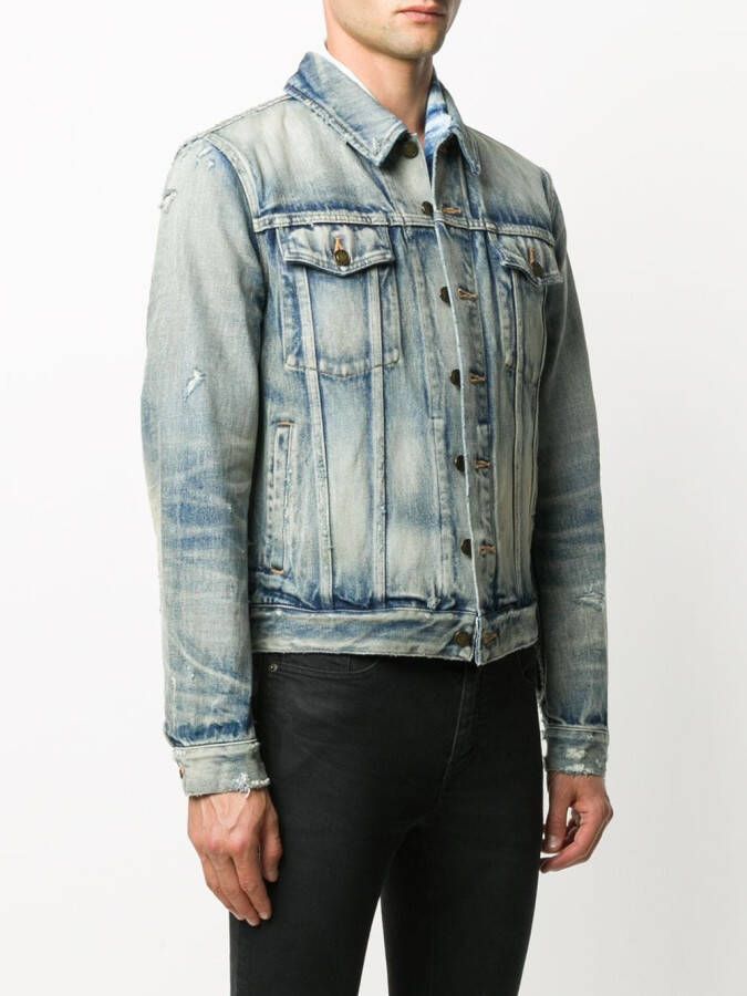 Saint Laurent Denim jack Blauw