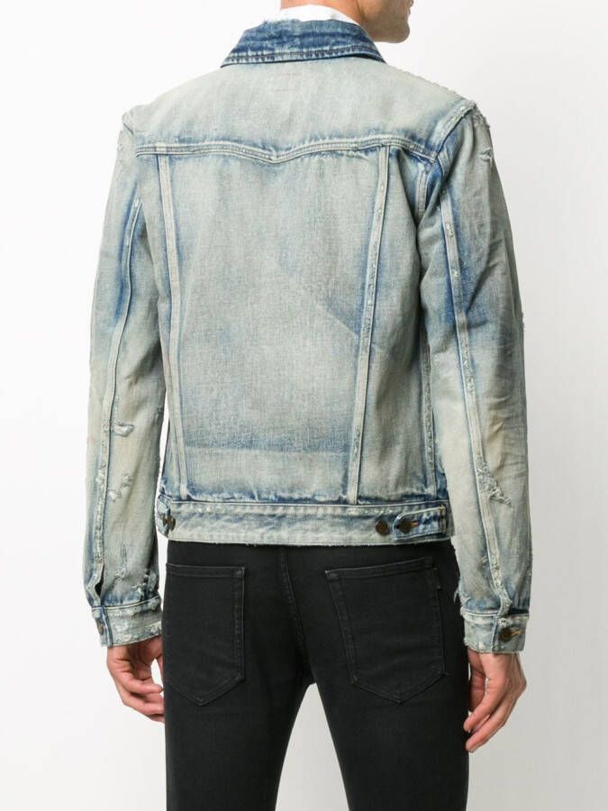 Saint Laurent Denim jack Blauw