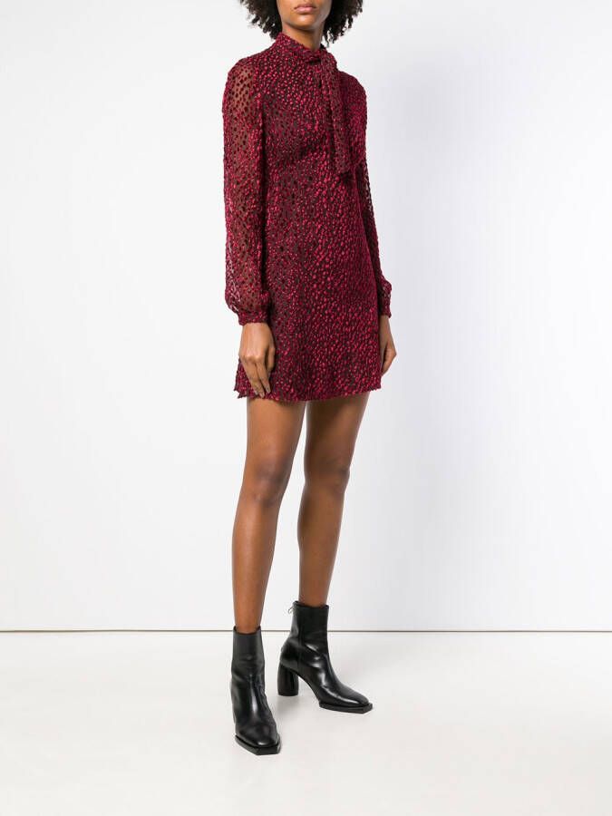 Saint Laurent Devoré mini jurk Rood