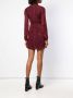 Saint Laurent Devoré mini jurk Rood - Thumbnail 4