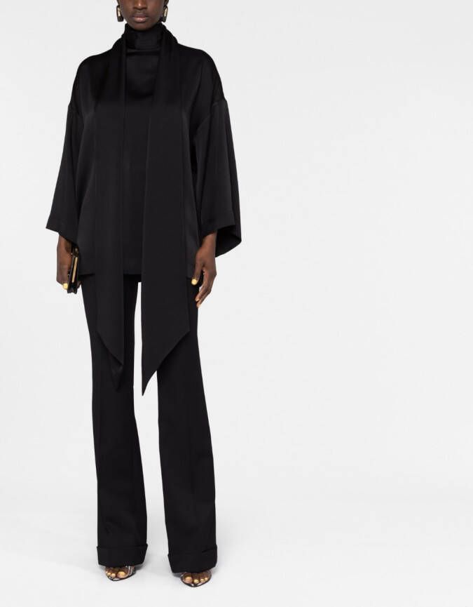 Saint Laurent Doorzichtige blouse Zwart