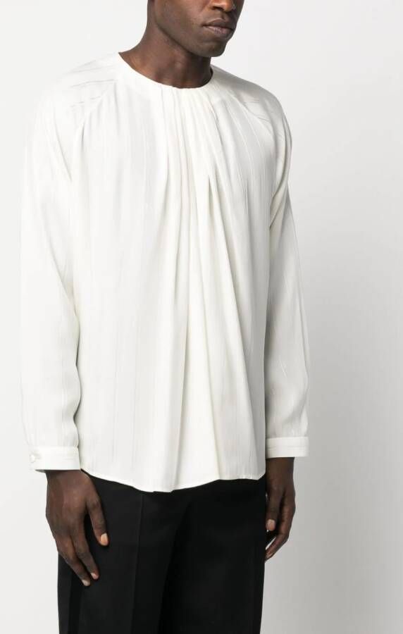 Saint Laurent Gedrapeerd overhemd Wit