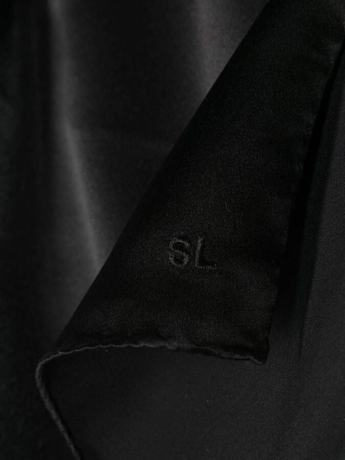 Saint Laurent Sjaal met geborduurd logo Zwart