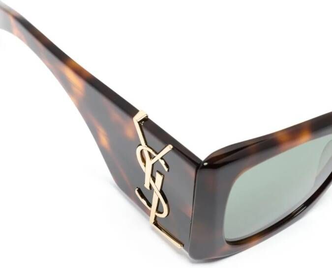 Saint Laurent Eyewear Blaze zonnebril met schildpadschild design Bruin
